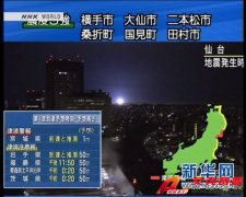 日本宮城縣、仙臺(tái)市等東北地區(qū)發(fā)生7.4級(jí)地震,天空出現(xiàn)異常光線(xiàn)